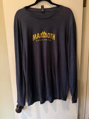 Mammoth Brewing Co Men's Long Sleeve Very Important Tee - Navy with Yellow Logo